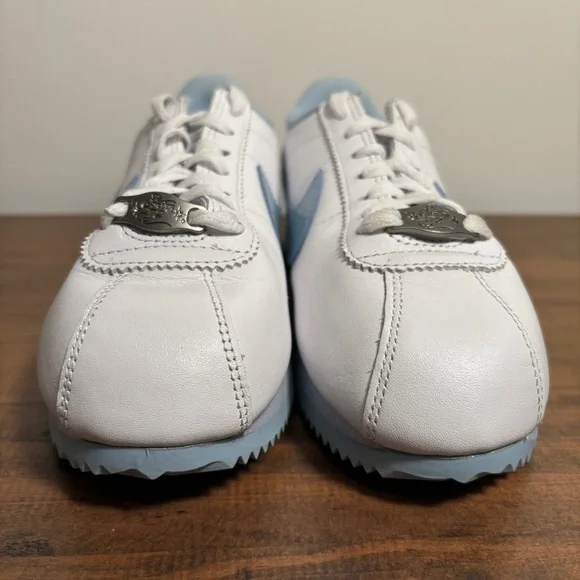 Nike Cortez By You Sneakers Shoes Custom FV9523 900 Size 6.5 White Baby Blue - Picture 3 of 7